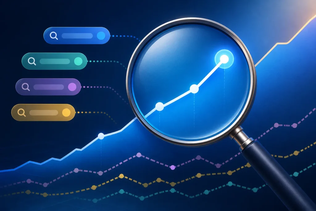 How can you combine autocomplete suggestions with Google Trends data to choose topics with rising interest and manageable