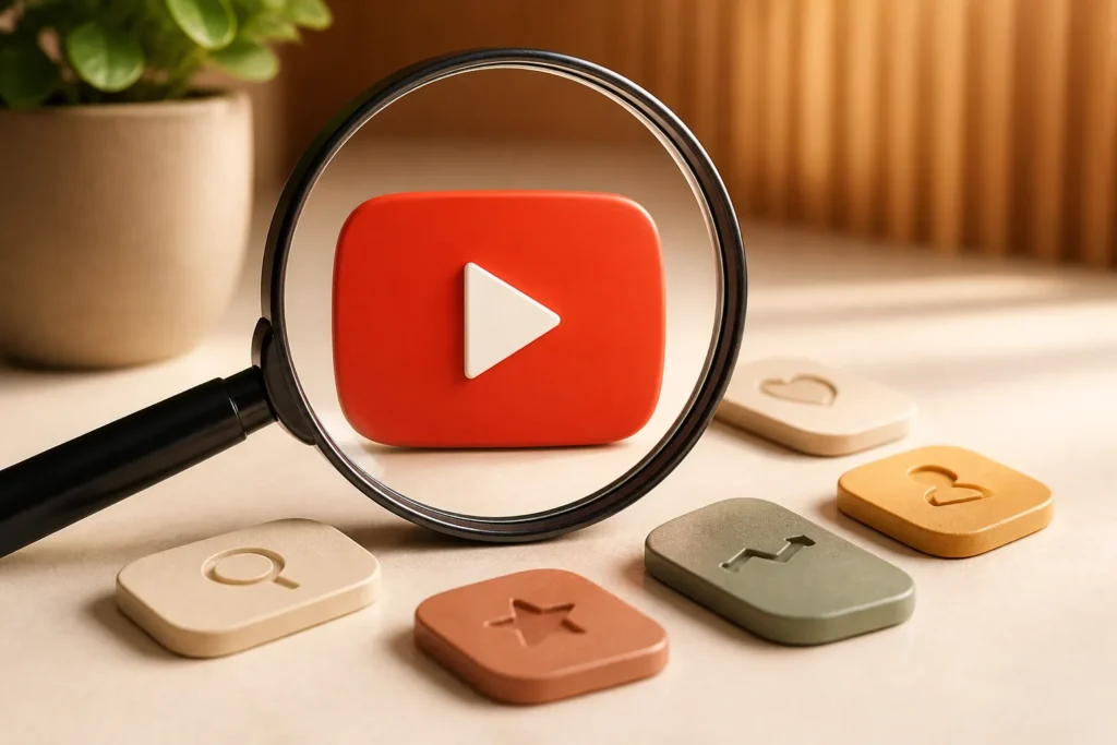 How do you research and place target keywords naturally in a YouTube description without keyword stuffing?